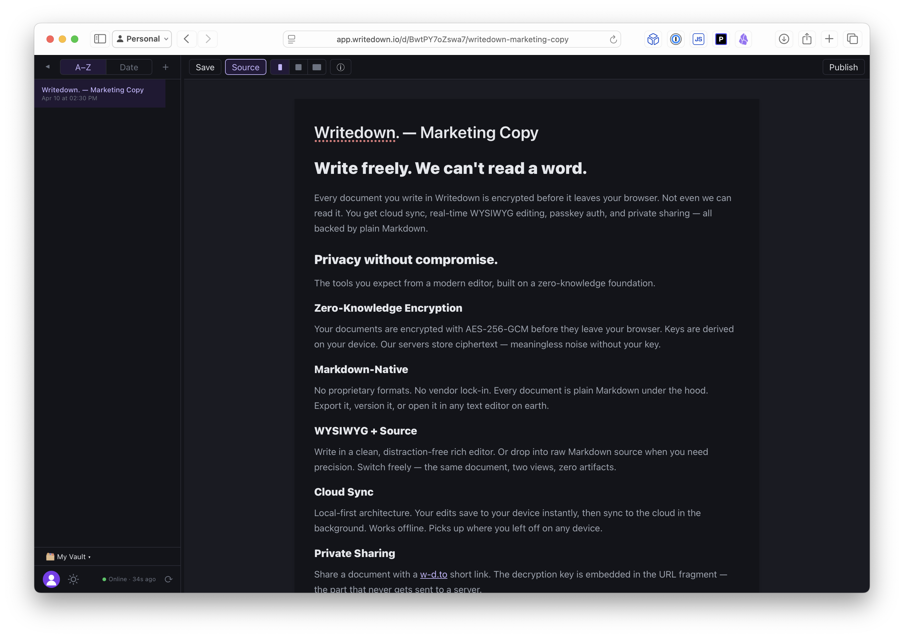 Writedown App Screenshot 4